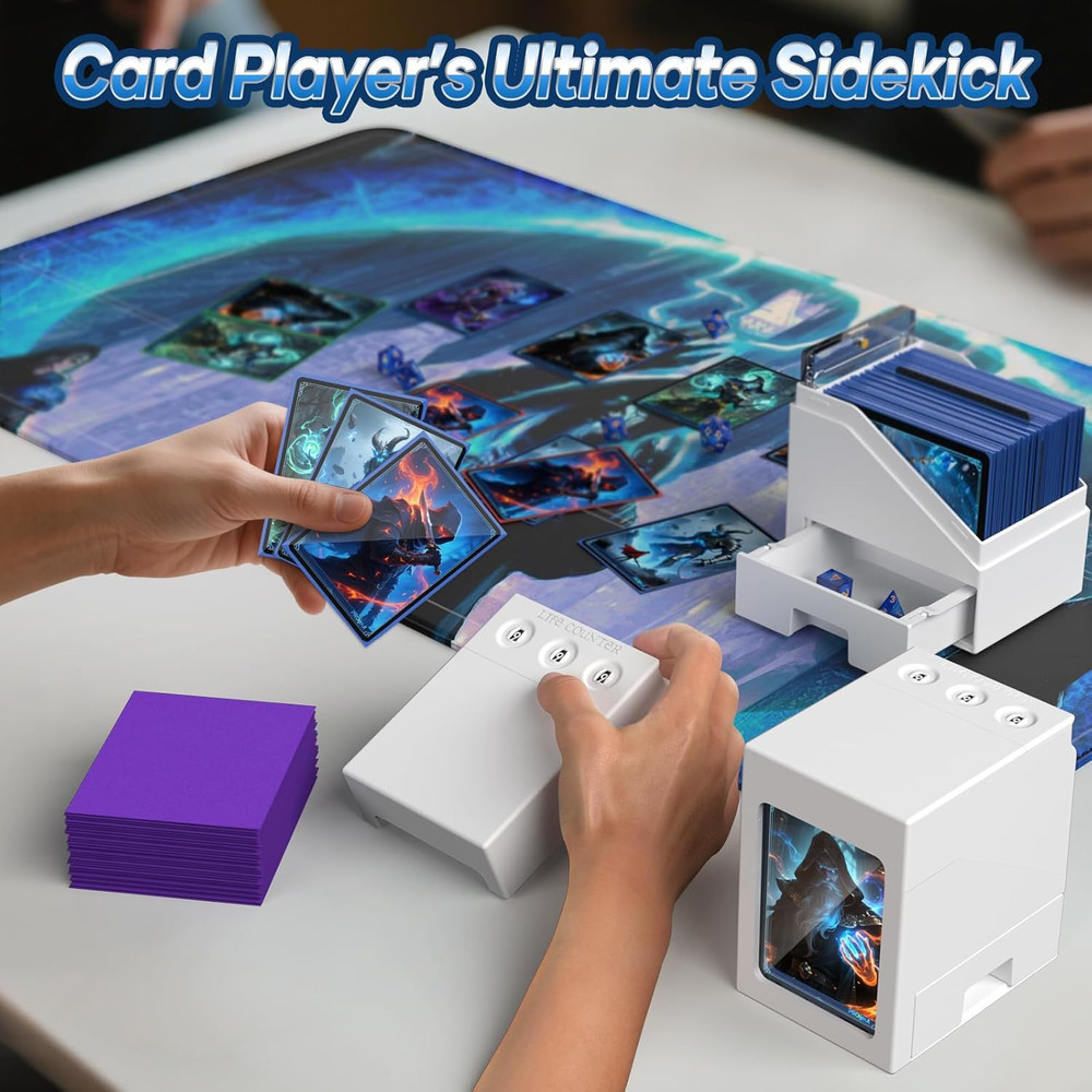 Commander Deck Box with Life Counter, Card Deck Box for Commander Display Holds