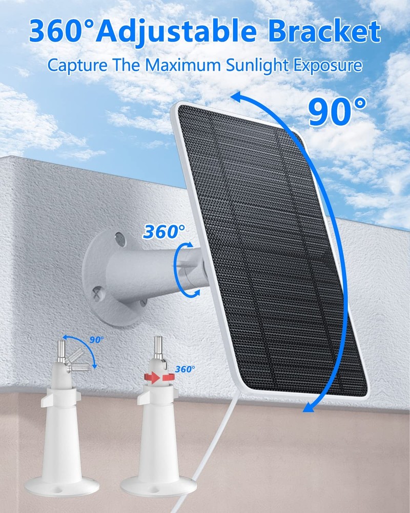 Solar Panel for Security Camera, 5W USB Solar Panel for DC 5V Security Camera...