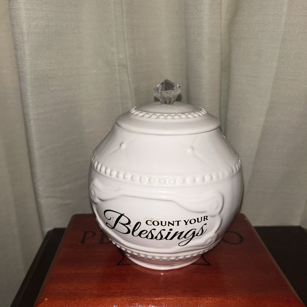 NEW Young's White Ceramic BLESSINGS JAR Only