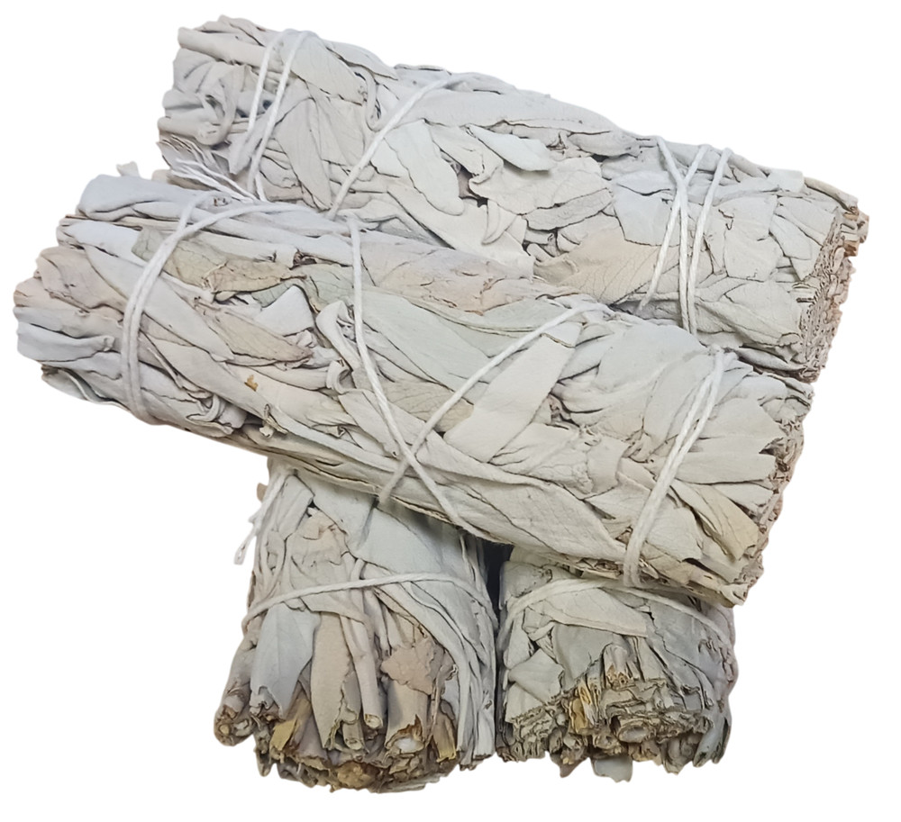 4-Pack White Sage Smudge Sticks Incense 4 inch Bundle All Natural