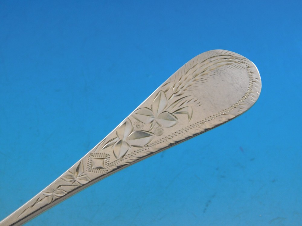 Antique Engraved Wheat by Unknown Sterling Silver Regular Fork BC 7" Vintage