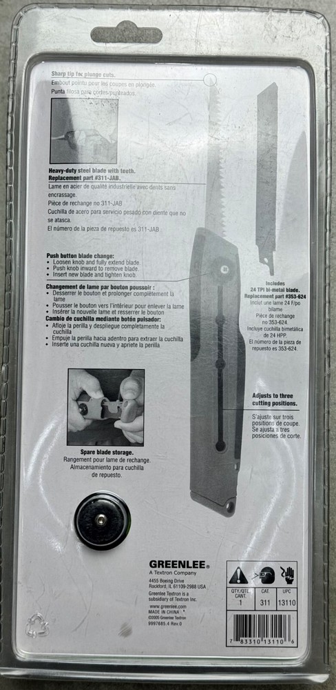 Greenlee 311 Retractable Hand Saw Set