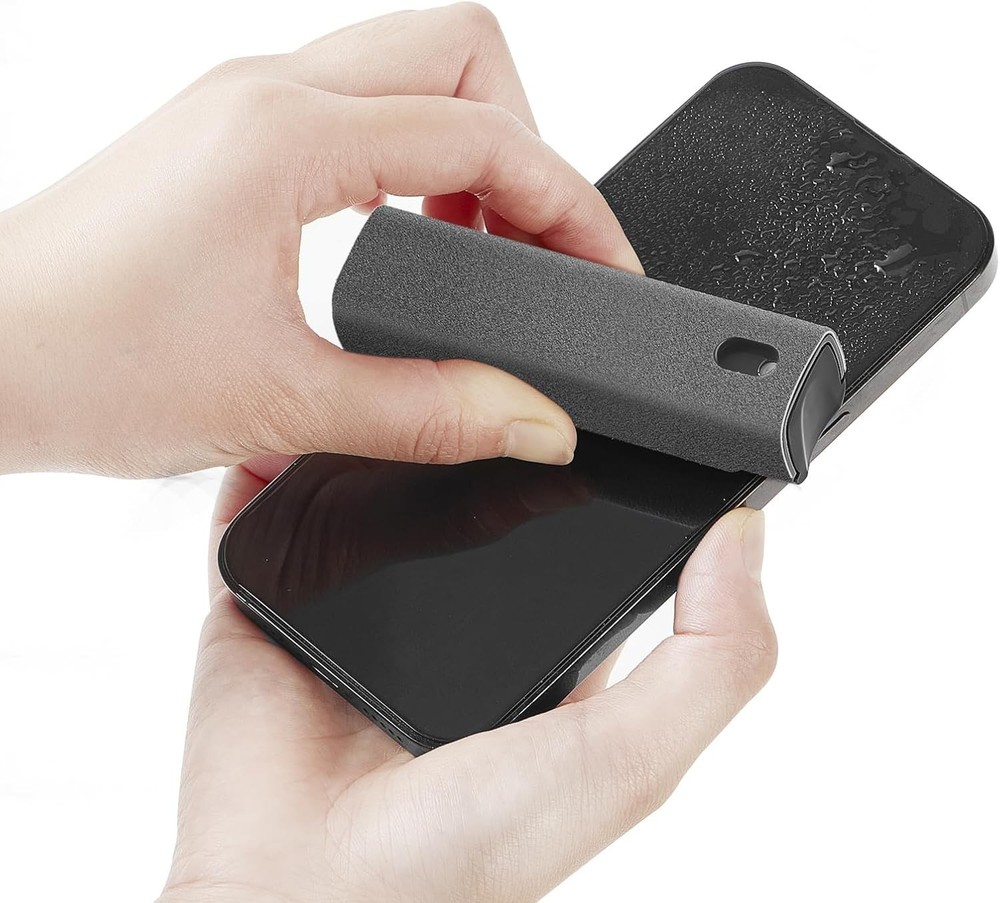 Wide Compatibility Touchscreen Cleaner - Quick Wipe Spray & Microfiber Cloth Duo