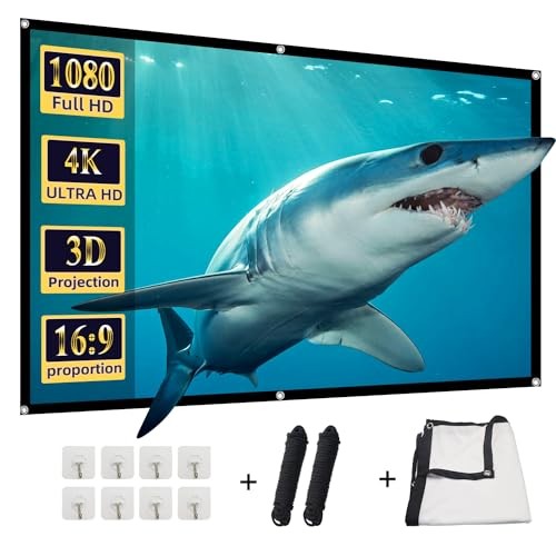 Projector Screen, 84 inch Foldable Portable Rear Front Projector 84INCH -16:9