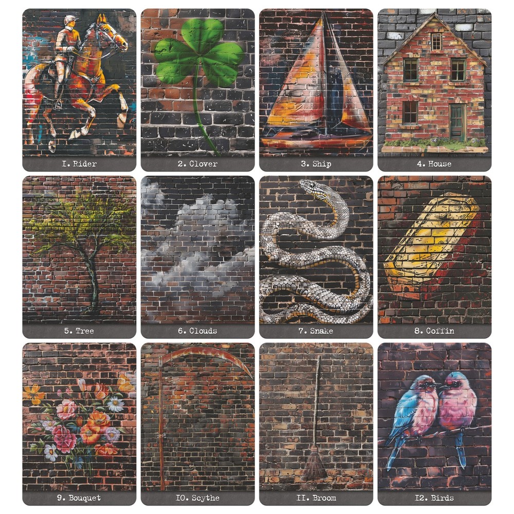 Brick Wall Lenormand Oracle, 36 Cards Indie Deck