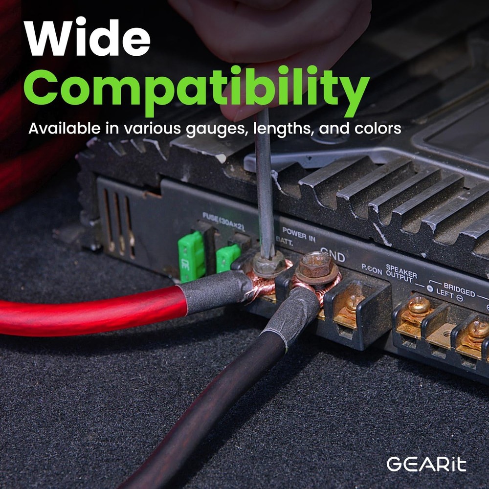 GEARit 4 Gauge Wire, CCA Electrical Wire for Red - 25ft, 4