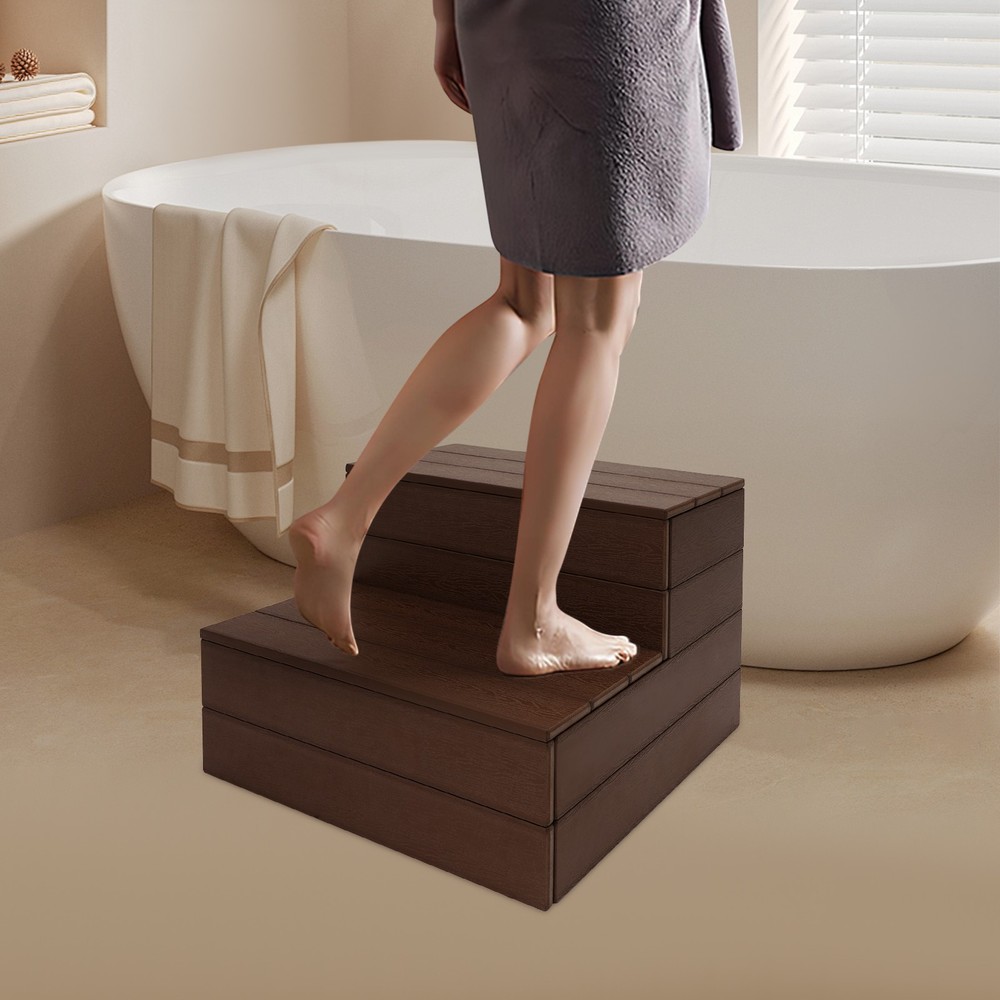 Bathtub Steps Rectangular Spa Steps Modern Hot Tub Stairs 2-Step Hot Tub Step