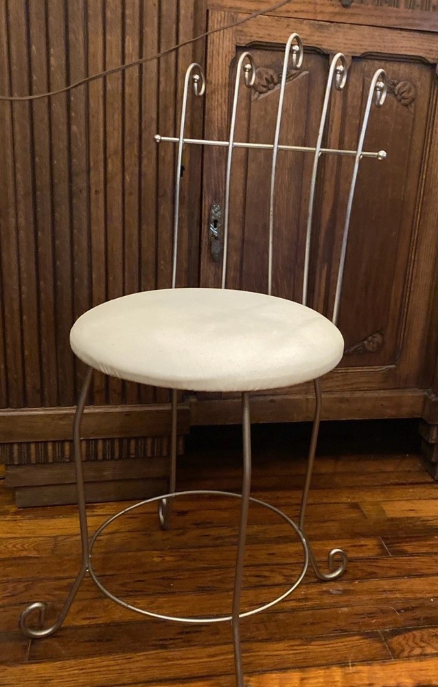 Vintage IRON WIRE VANITY CHAIR STOOL