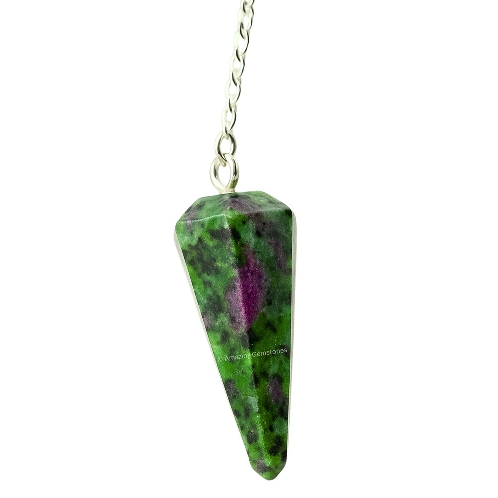 Ruby Zoisite Dowsing Crystal Pendulum