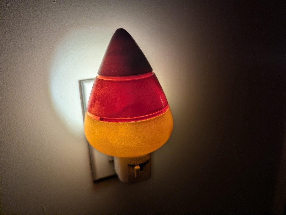 Halloween Candy Corn Nightlight Spooky Plug-In Decor Unique 3D Printed Plastic