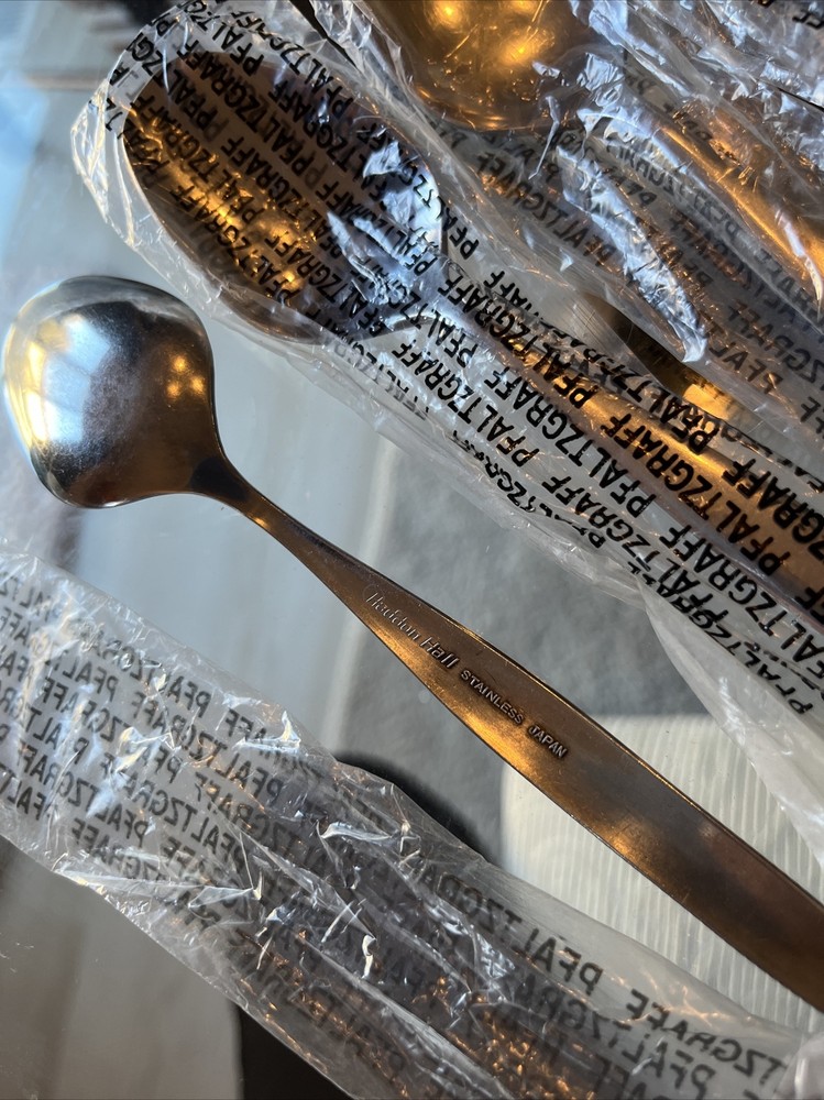 Haddon Hall MCM Modern Stainless Silverware Flatware Oval Soup Spoons Japan