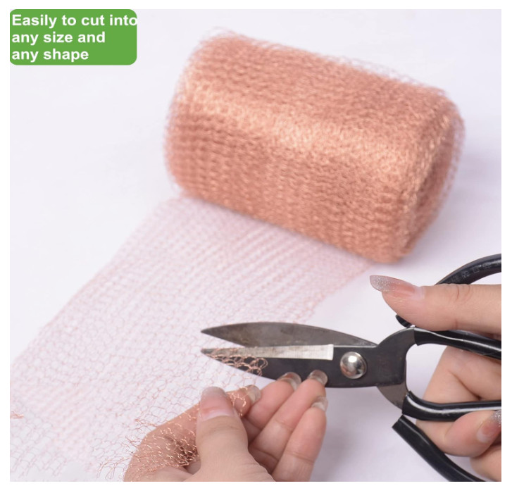 Copper Mesh Rodent Control, 5 in x 32 ft Pure Copper Wire Mesh, Rustproof Copper