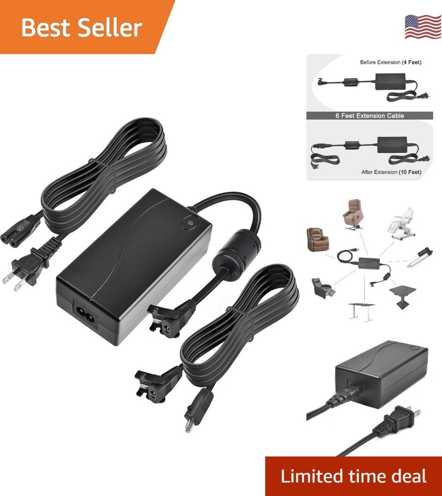AC/DC Switching Transformer for Recliners - Compact 29V 2A Adapter Included