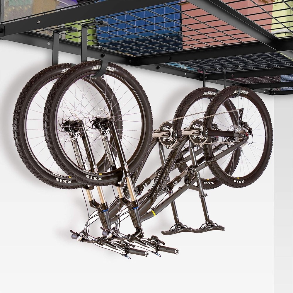 FLEXIMOUNTS 4 Pack Add On Storage Flat Hook Accessory for Garage Ceiling Rack an