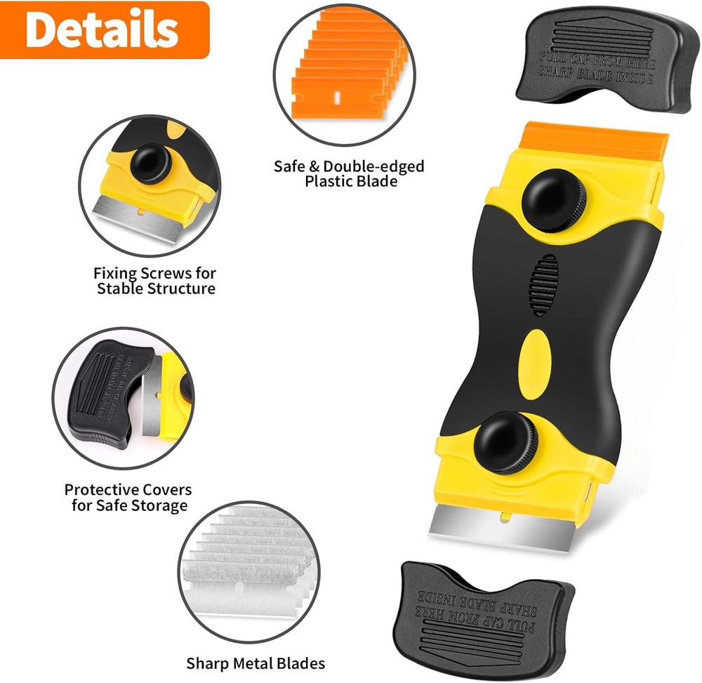 Plastic Razor Blade Scraper Double Sided - Scraper Tool With 40pcs Metal & Plast