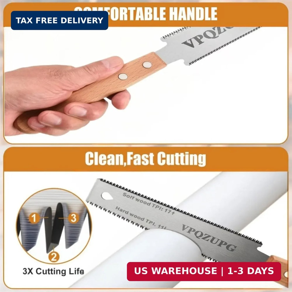 6 Inch Japanese Pull Saw，Hand Saw Woodworking Tools，Wood Handle, Sharp & Lightwe
