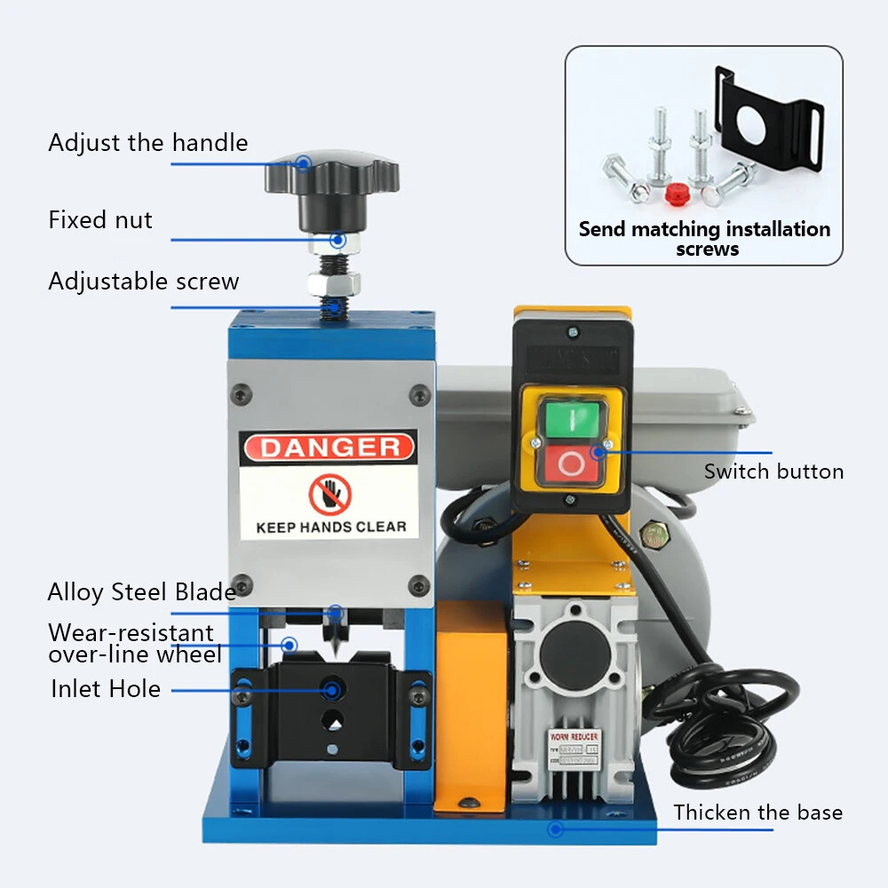 Electric Powered Wire Stripping Machine Automatic Cable Stripper Metal Recycle