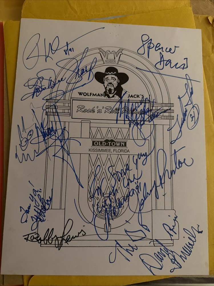 Multi Signed Rock n Roll Program Wolfman Jack Spencer Davis + More