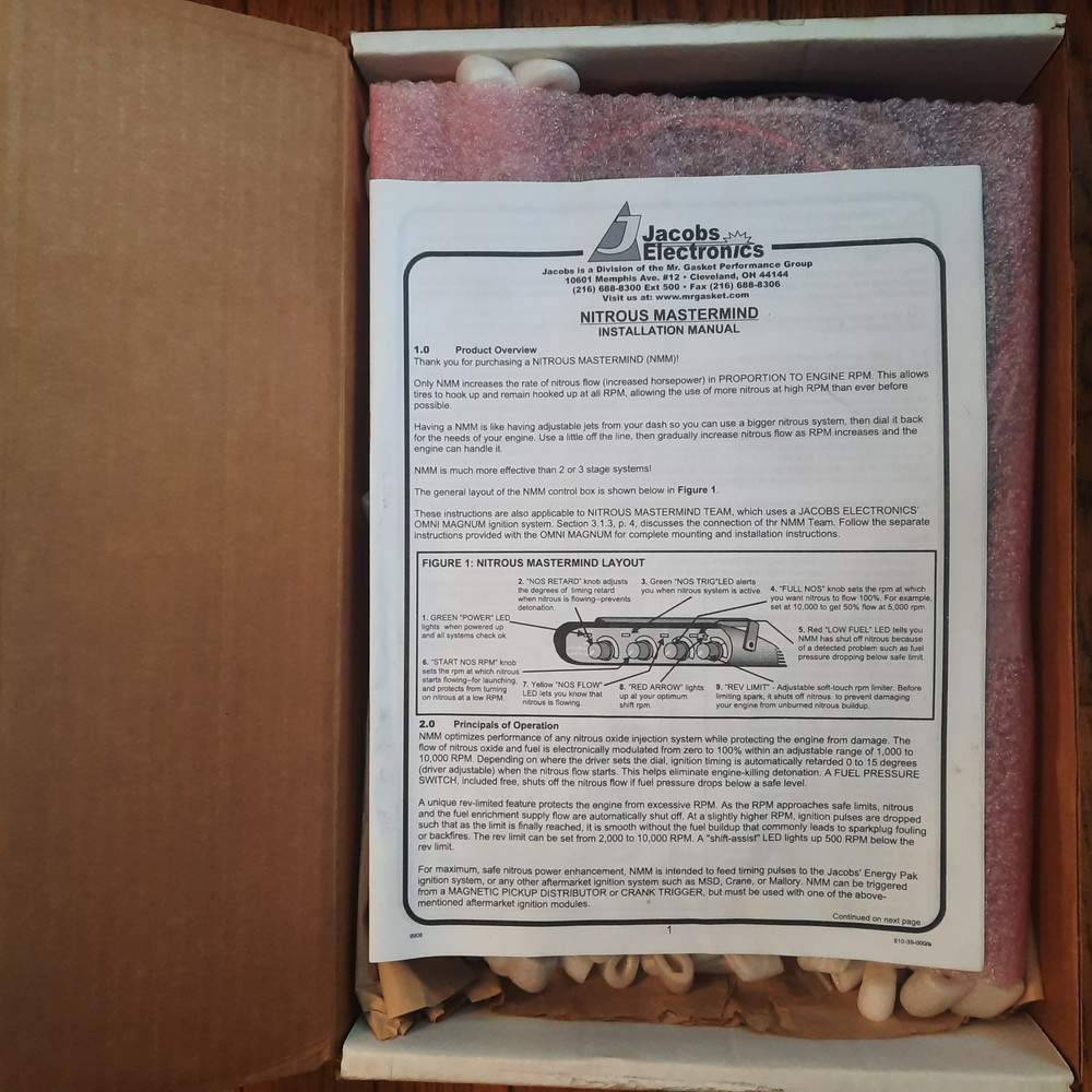 JACOBS ELECTRONICS Nitrous Mastermind Controller 8 Cylinder Engines 383806 NOS