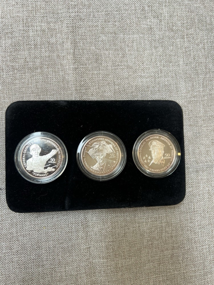 Commemorative 50 Dollar Coin Set Eisenhower Patton MacArthur Uncirculated