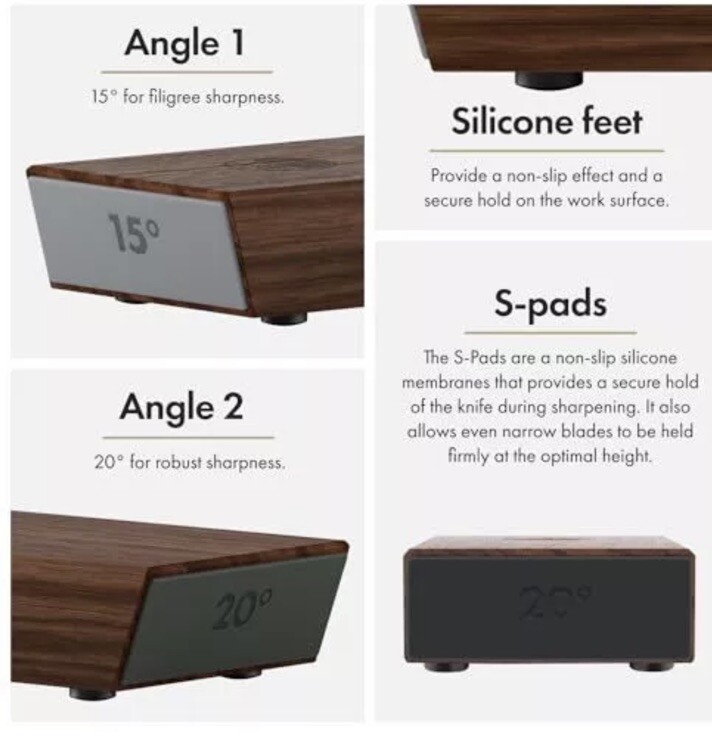 HORL 2 Walnut Rolling Knife Sharpener Engineered in Germany for Straight Edge A1