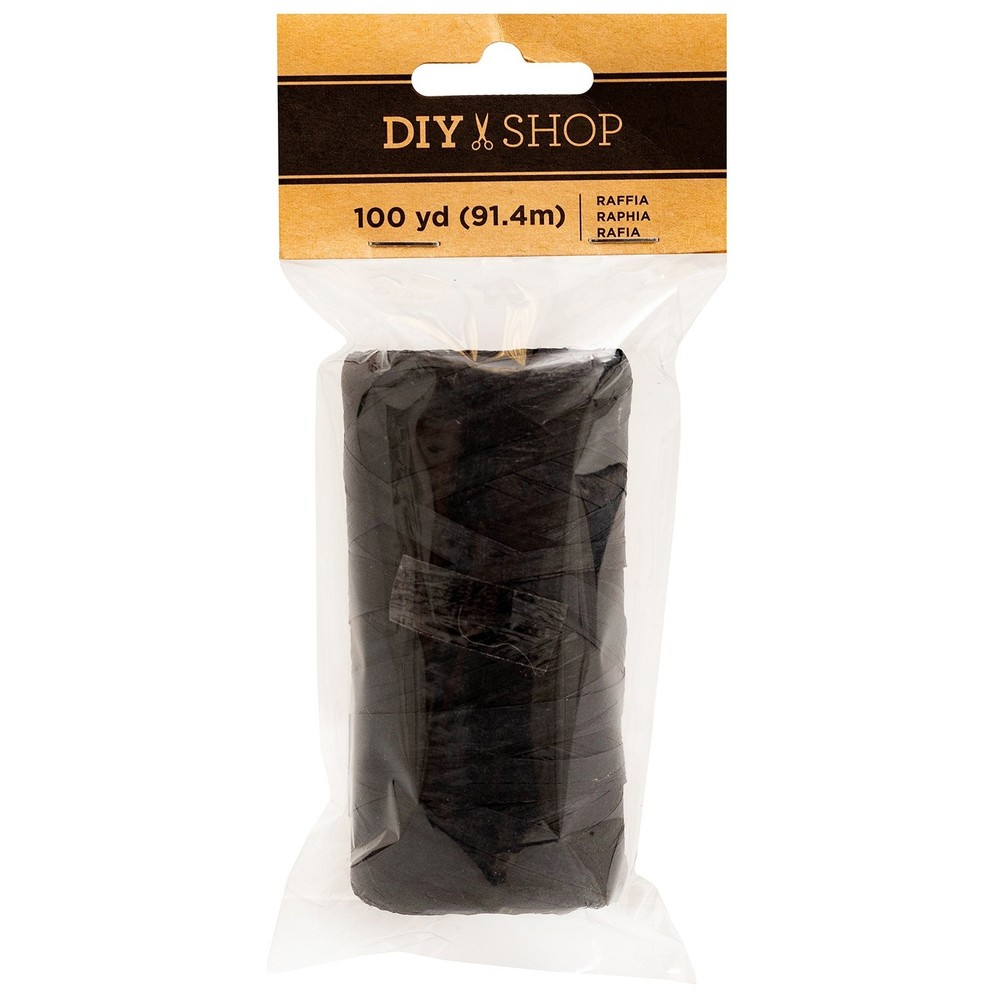 American Crafts Raffia 100yds-Black