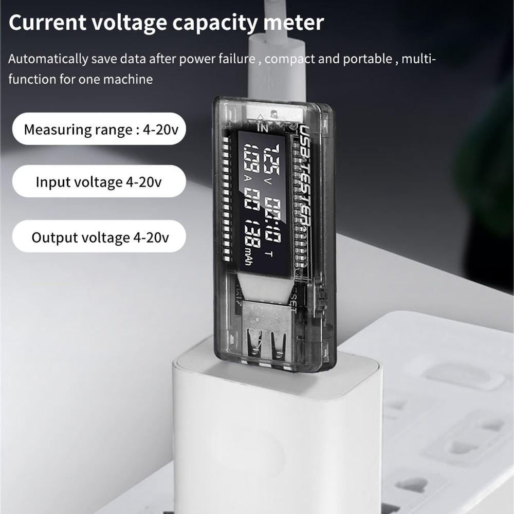 USB Tester, Current, Voltage, Charger, Capacitance, Tester, Voltmeter, Display9159