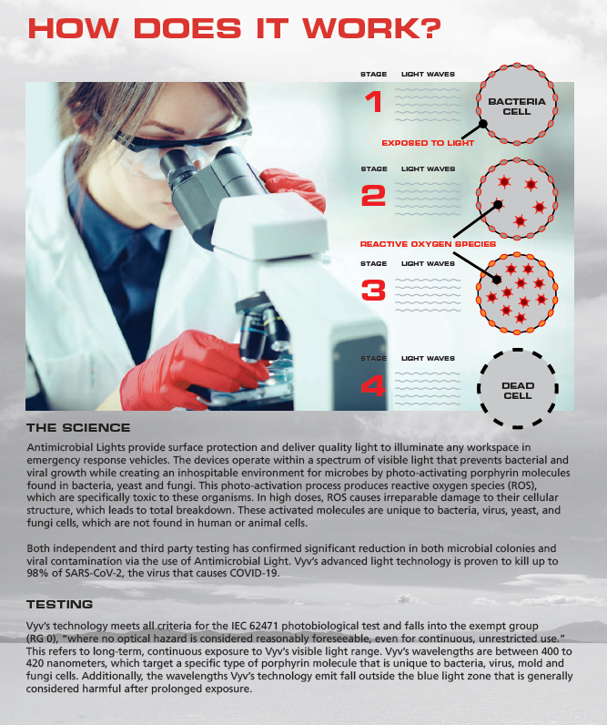 Vital Vio-Antimicrobial Light-Bacteria Killing Light