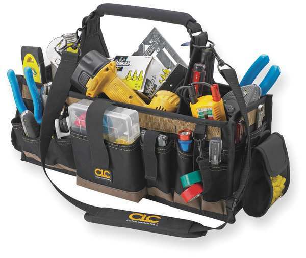 Clc Work Gear 1530 Tool Tote, Polyester, 42 Pockets, Black, 15" Height