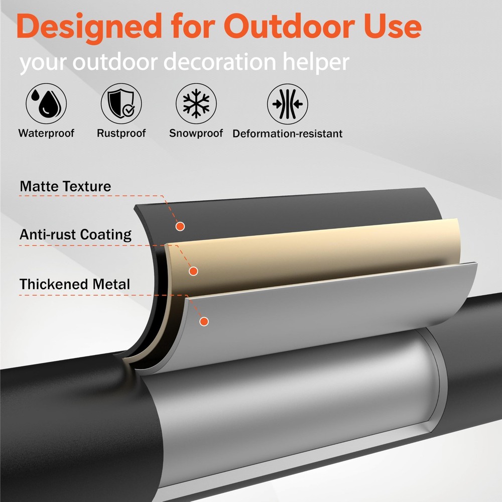6 Pack String Light Poles, 5 Ft Light Poles for Outside, Thickened Metal Pole...
