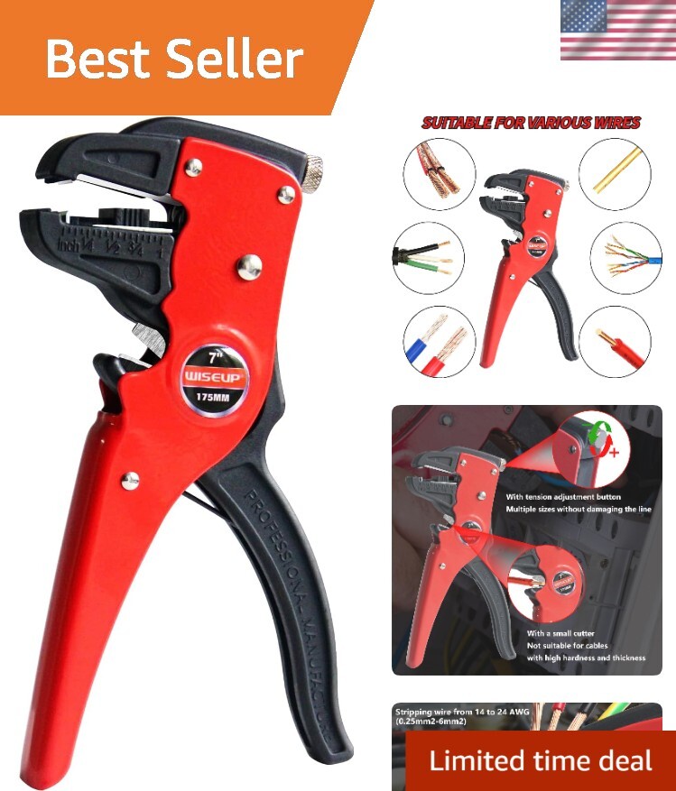 Wire Cutter Cable Stripper Pliers Electrical Cable Crimper Terminal Tool US