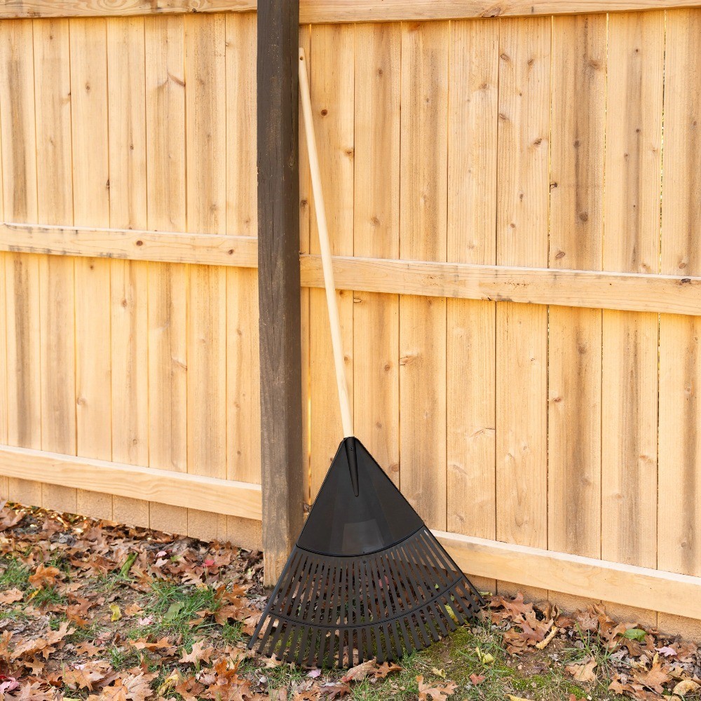 , 24-inch Wood and Poly Leaf Rake