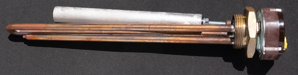 SOLAR TANK HEATING ELEMENT 3000W 1 1/4" BSP High T° THERMOSTAT Anode Thermowatt
