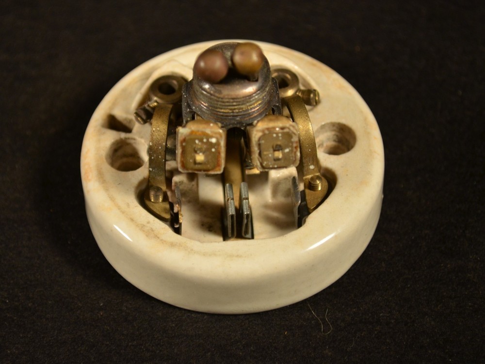 BRASS (or COPPER) & CERAMIC VICTORIAN JELLY MOLD TOGGLE LIGHT SWITCH