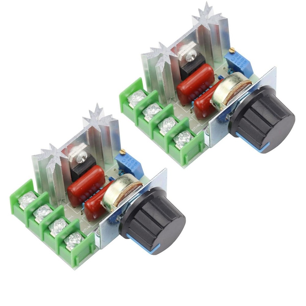 2 PCS Motor Dimmer Speed Controller Module Adjustable AC 50-220V 25A 2000W