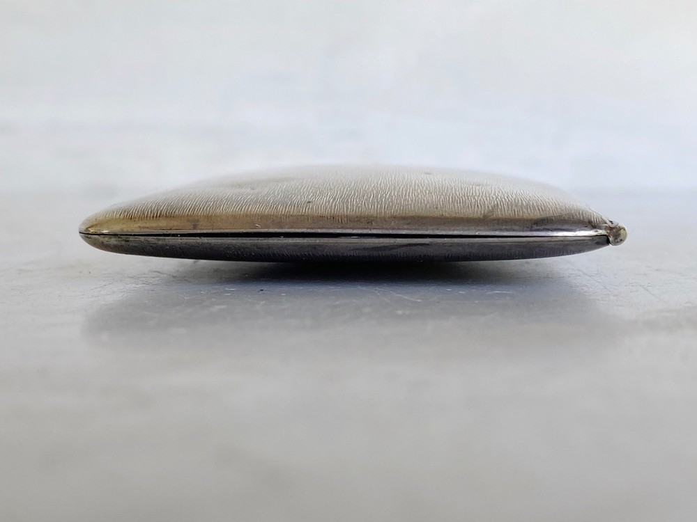 Antique Vintage 800 Hallmark Silver Cigarette Clamshell Case