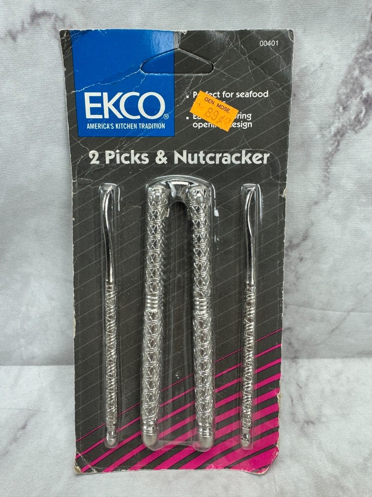 EKCO Nutcracker and 2 Picks #00401 Kitchen Tools 1990 New in Package