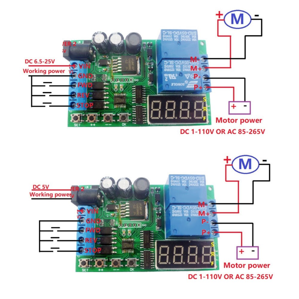 5V-24V Motors Forward / Reverse Controller Timing Delay Time Cycles Relay New