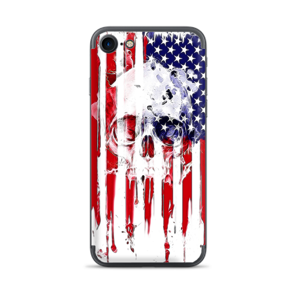 Apple iPhone 7 / 8 Skins Decal Wrap U.S.A. Flag Skull Drip