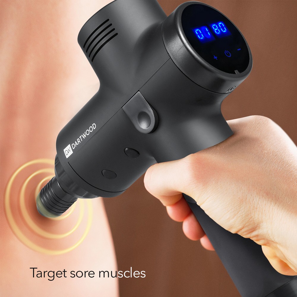 Portable Massage Gun Deep Tissue Percussion Multi Speed Adjustable Setting -Used