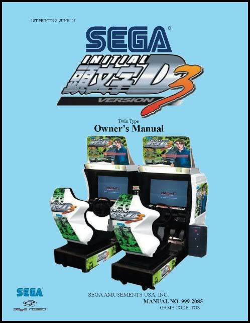 Initial D Version 3 Twin Type Arcade Game Service/Troubleshooting Manual Sega vC