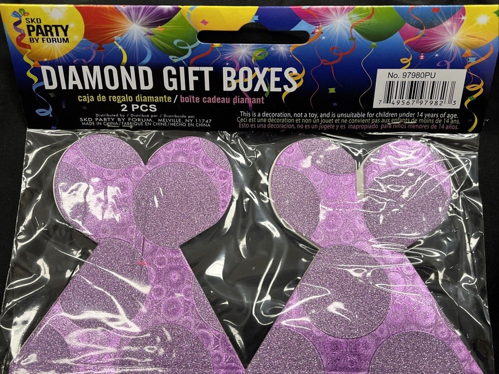 Purple Diamond Gift Boxes 4" 2 Pcs Set