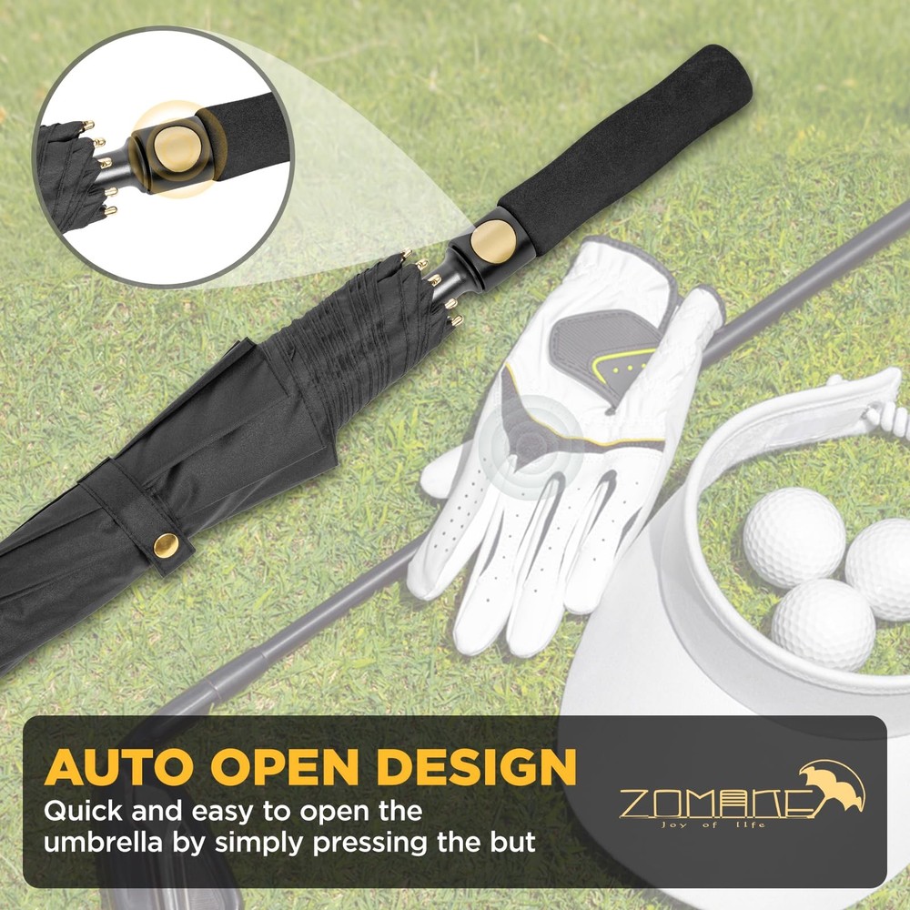 ZOMAKE Golf Umbrella Windproof, Extra Large Oversized Heavy Duty Double Canopy