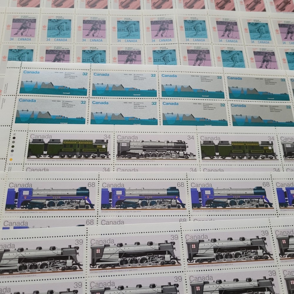 CANADA - MINT SHEETS - BELOW FACE VALUE $212 - NICE VARIETY, INCLUDING TRAINS
