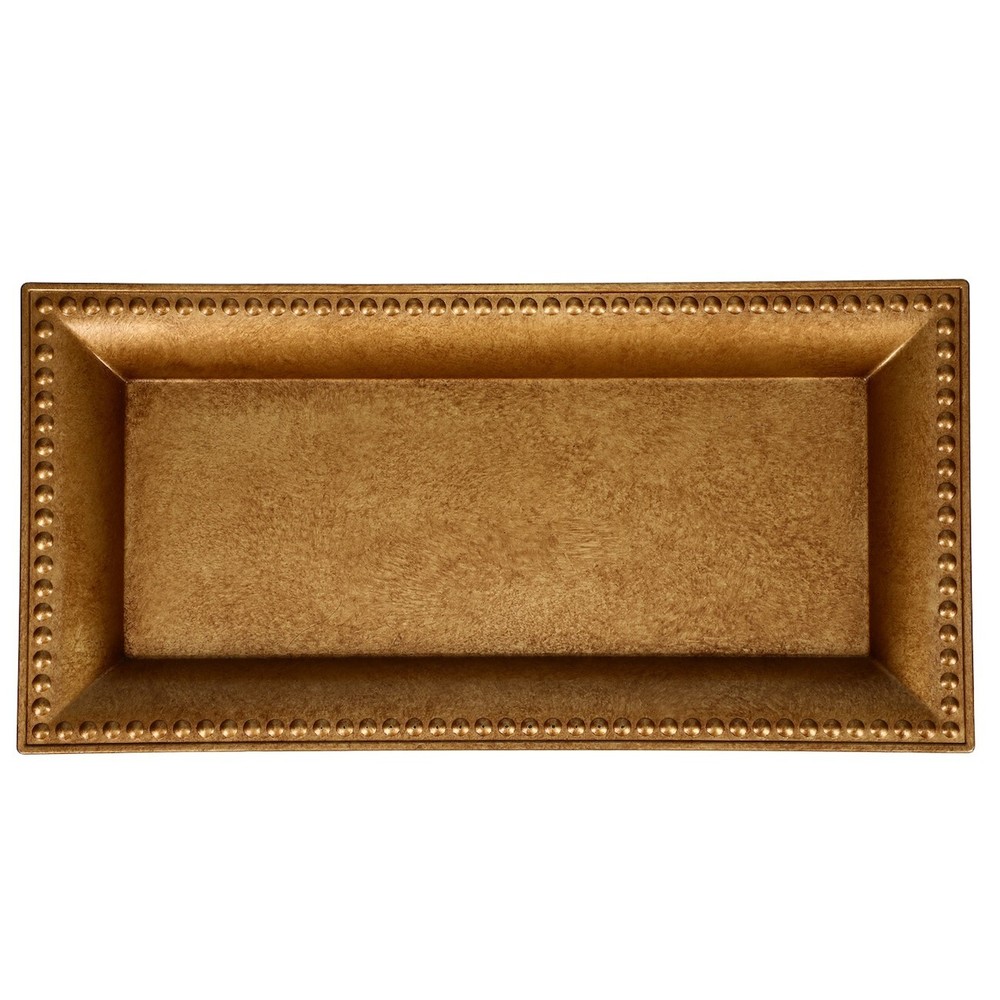 NEW Two (2) Rectangular Gold Brushed Plastic Charger Plates (14.25x6.75)