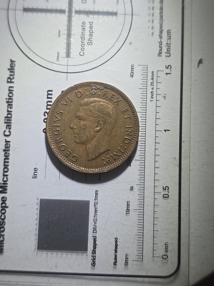 1939 Canada 1 Cent Flawed Planchet Large Chip Stamped Into small Cent.