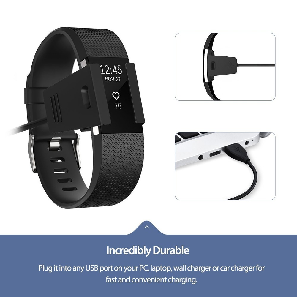 2PCS USB CHARGING CABLE Replacement Accessories Charger For FITBIT CHARGE 2 2016