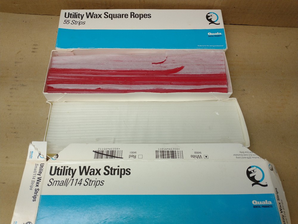 Quala Dental Prodcuts Utility Wax Strips - 48 medium red, 108 white small