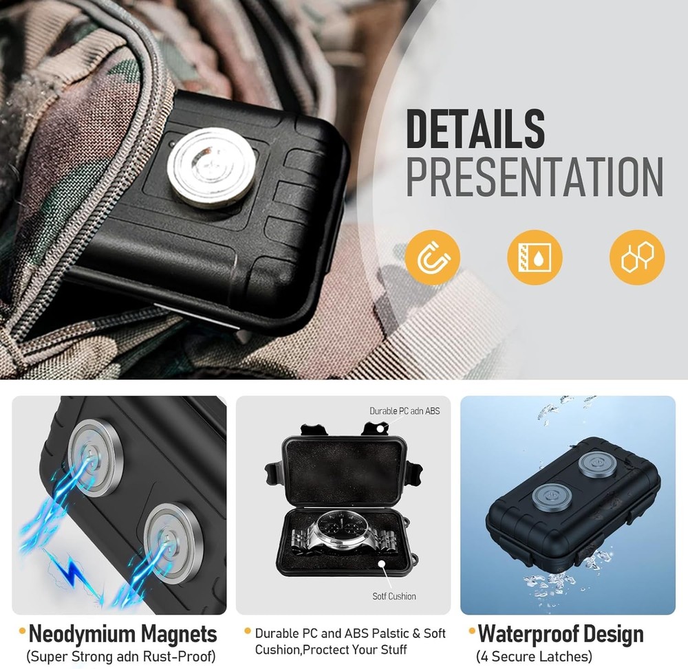 Magnetic Key Box,Magnet Holder Under car,Hide a Regular, Black