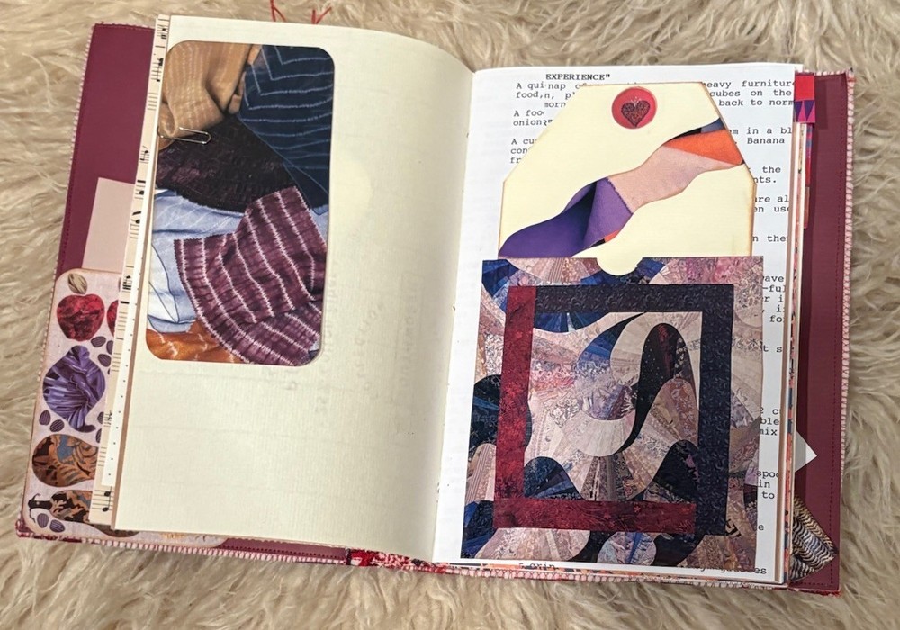 Junk Journal BOHO Red purple Morocco Print Interactive Diary Handmade New